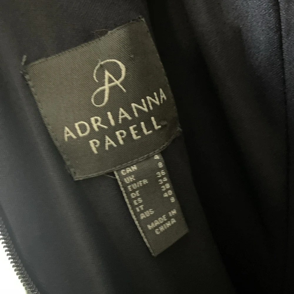 Adrianna Papell‎ Ruffle Jacquard Floral Hi-Lo Sleeveless Dress Pockets Women's 4 - Picture 5 of 11